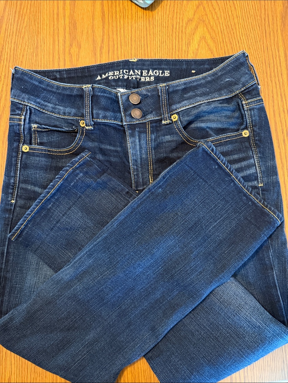 American Eagle Artist Crop Jeans Dark Wash Denim - Size 4 Regular